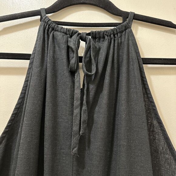 Ava & Viv Womens Midi Sheath Dress Size 2X Black Linen Sleeveless Classic LBD - Picture 12 of 14